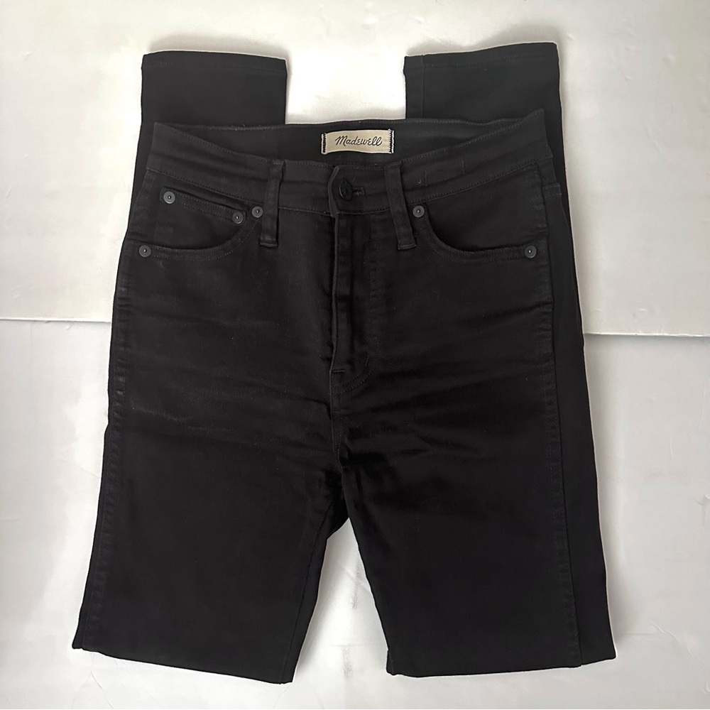 Madewell 10" High Rise High Waist Skinny Jeans Size 25 Black Stretch Denim Pants